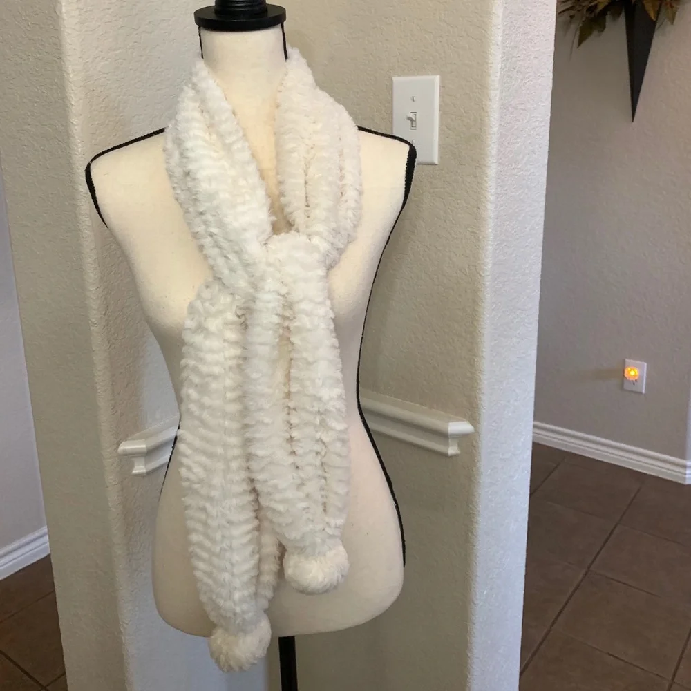Posh Plush off white super soft cozy scarf
